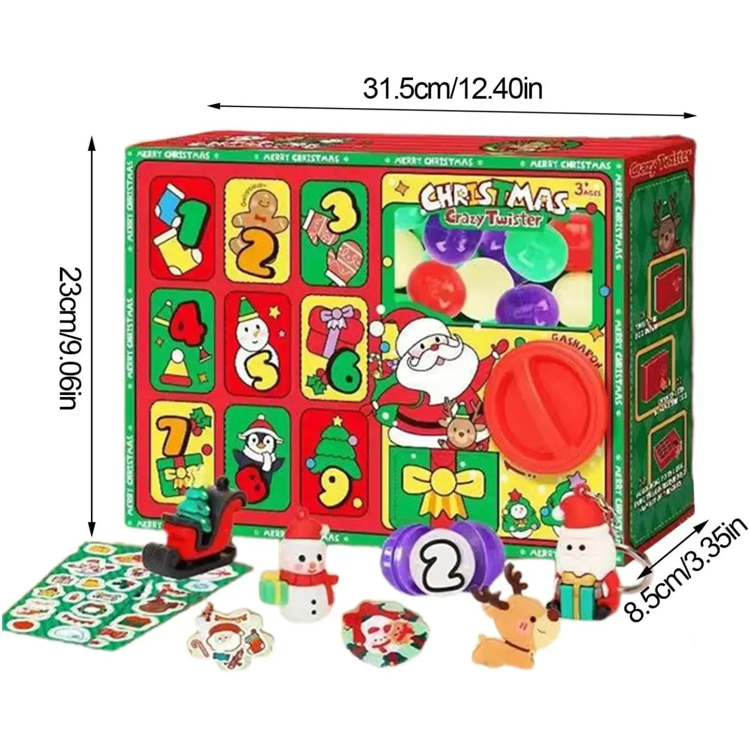 2 in 1 Toy Vending Machine Christmas Gashapon Machine Digital Toys Gacha with Santa Elk Snowman Egg Toys for Kids Friend