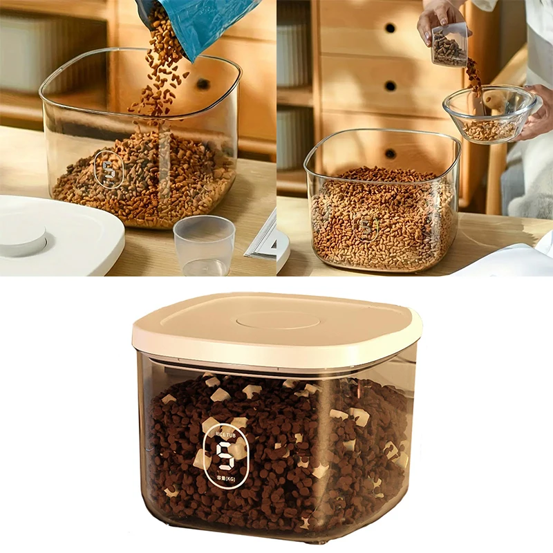 

Food Storage Container Kitchen Vacuum Multigrain Storage Tank Transparent Sealed Cans Noodle Box Bottle Canisters With Lid