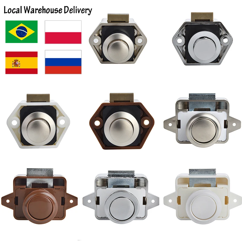 KAK 10szt Camper Car Push Lock RV Caravan Boat Motor Home Cabinet Drawer Latch Button Locks Furniture Door Lock Hardware - AliExpress 13