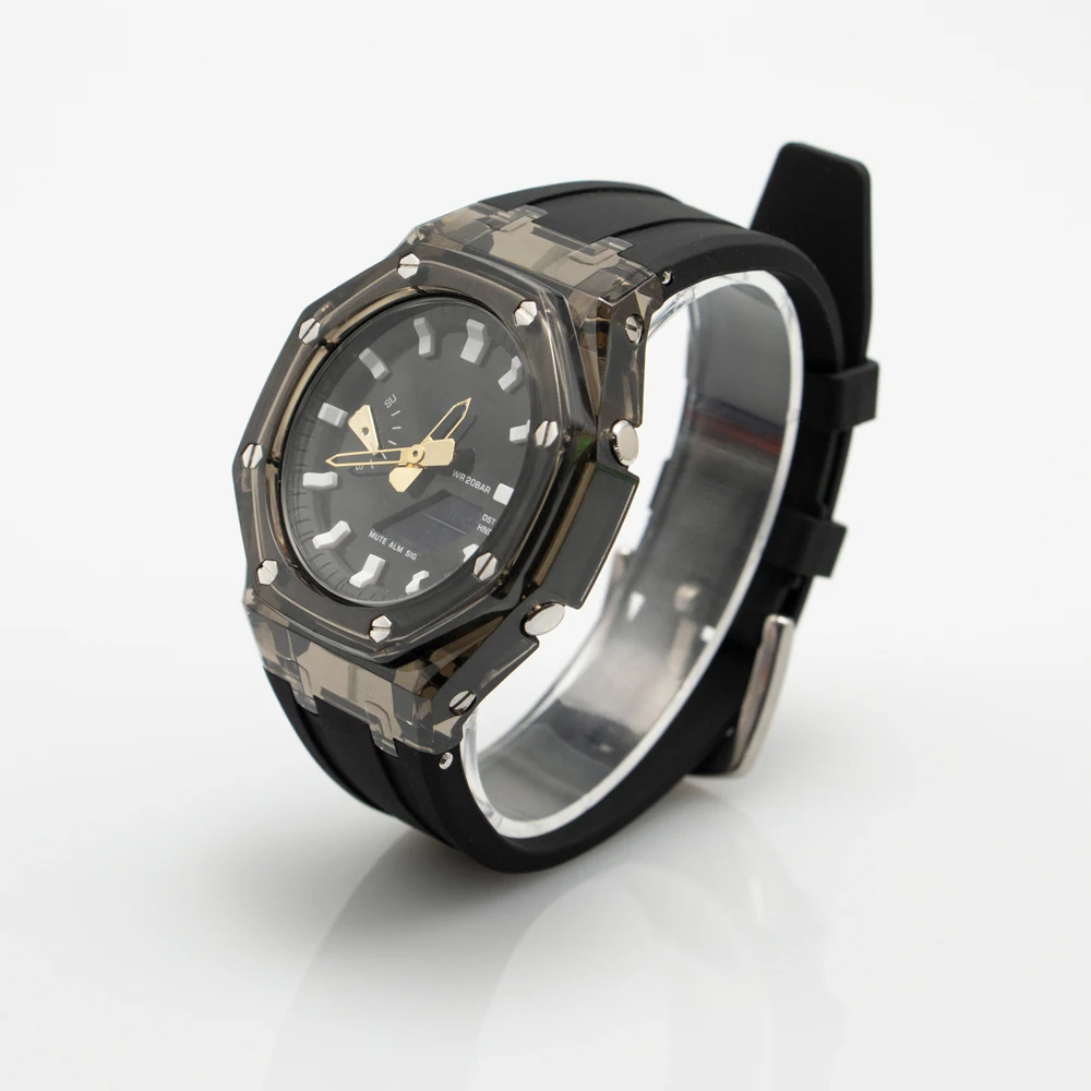 Transparent Mod Kit for Casioak GA2100 GA2110 GAB2100 - Another angle of the fitted watch