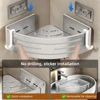 1-2PCS Shower Corner Shelf with Towel Bar Hook Space Aluminum Bathroom Shelf Without Drilling Shampoo Holder Bathroom Accessorie 6