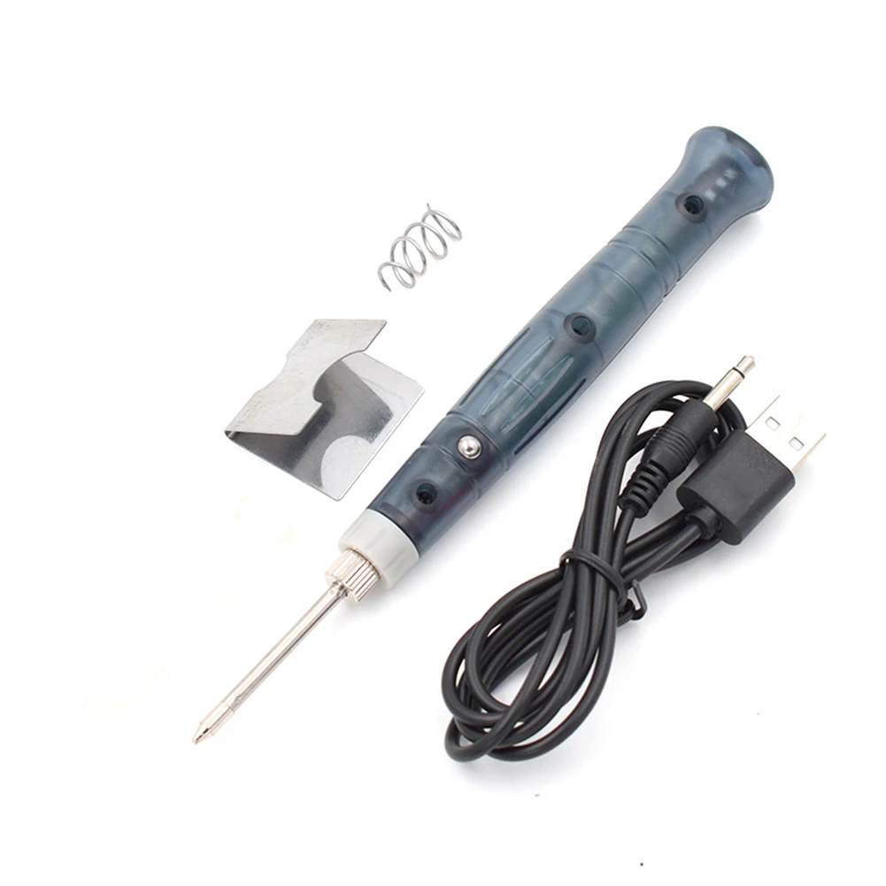 Portable 5V USB Soldering Iron Professional Electric Heating Tools Rework Indicator Light Handle Welding Gun Outdoor Repair Tool