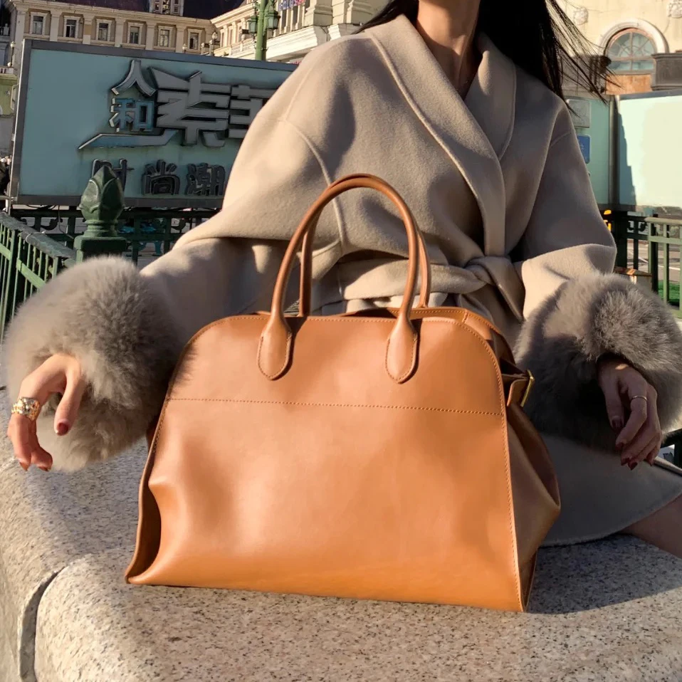 Cowhide oversized tote bag 2025 new luxury design women's bag