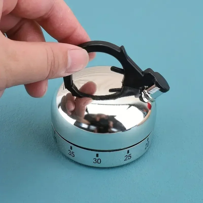 Mechanical Kitchen Timer ABS Silver Black 60 Minute Countdown