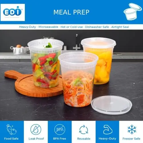 100 Meal Prep Container Plastic Food Storage Reusable Microwavable