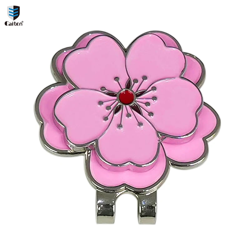 Caiton Rose-Shaped Golf Hat Clip with Magnetic Ball Marker Rust-Resistant Durable Design Easy Attachment to Hats and Belts
