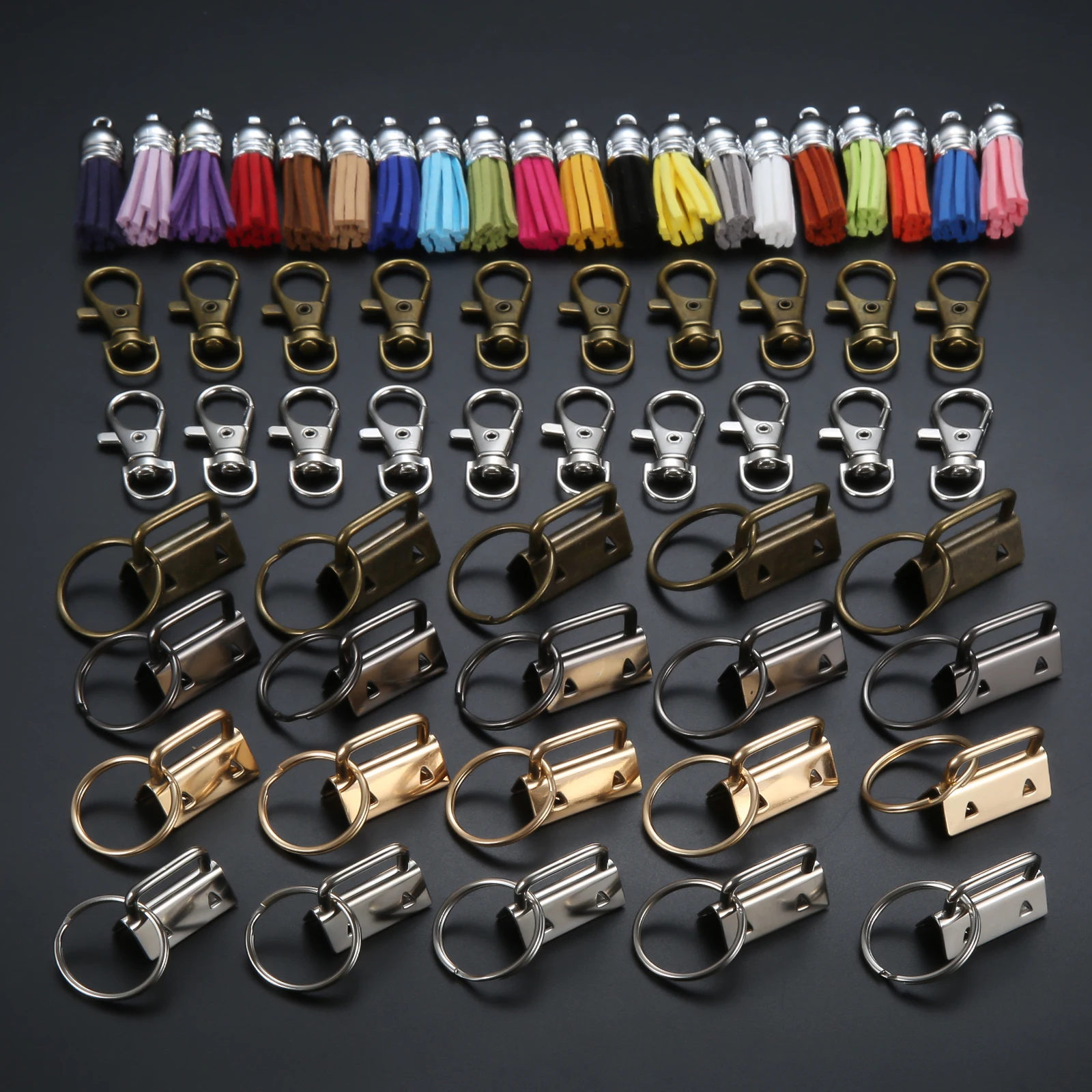60 Pcs Key Fob Hardware Set 20 Key Fob Hardware Wristlet 20 Leather