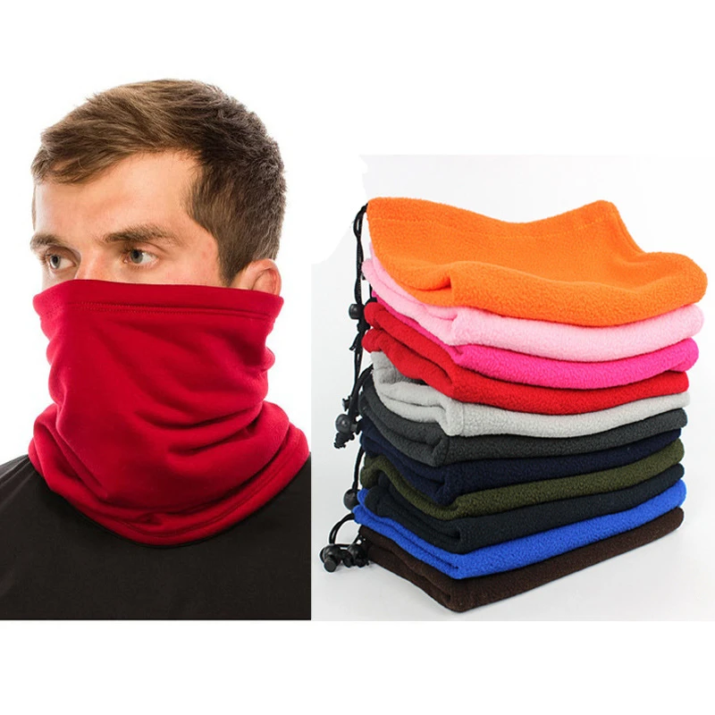 

Winter Men's and Women's Outdoor Sports Fleece Neck Scarf Riding Mask Multi-functional Drawstring Polar Fleece Neck Cover Hood