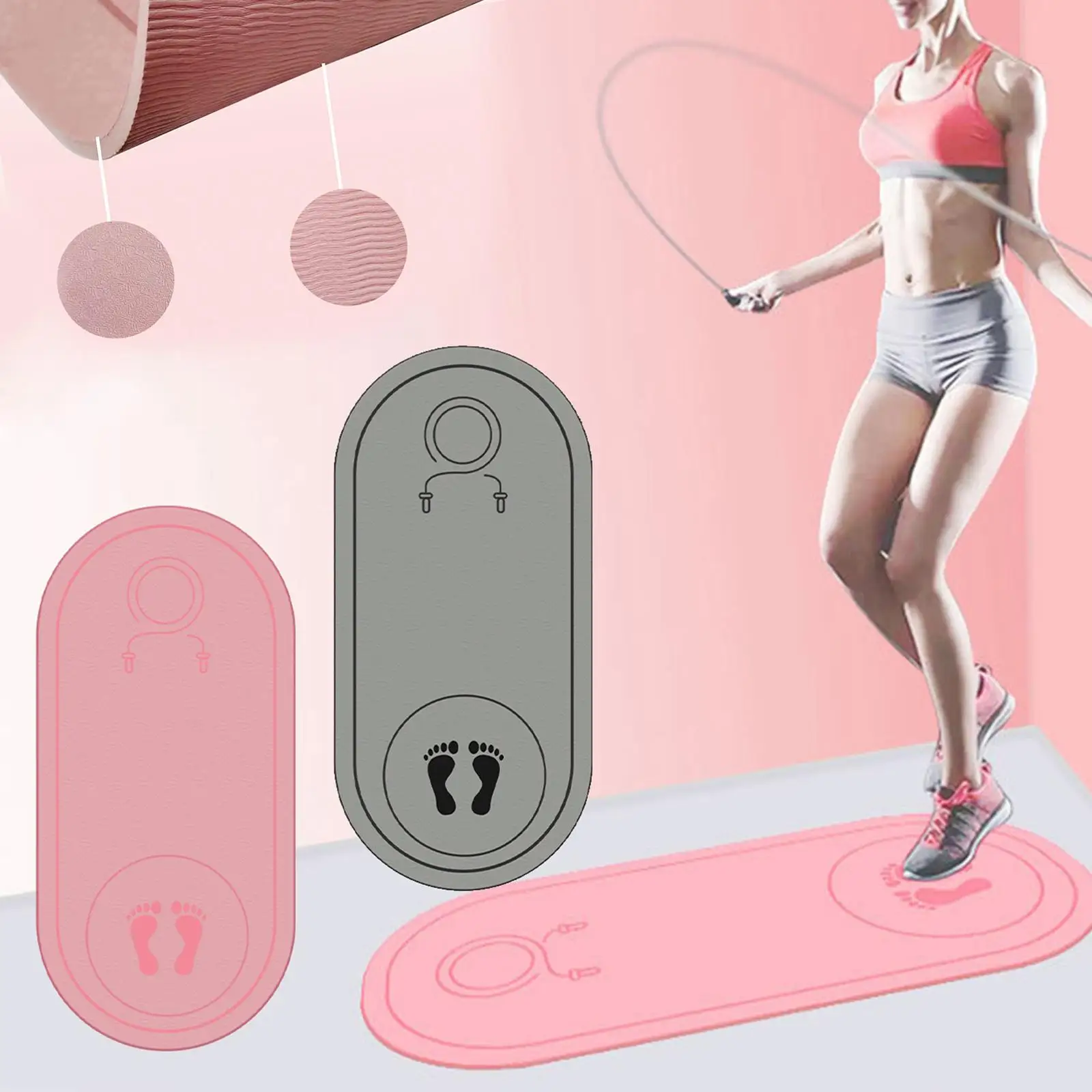 Yoga Mat Silent /8MM Rope Jumping er Sports Exercise Pads Fitness Cushion for Kids Adults