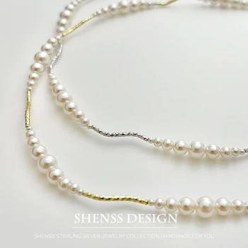 Imitation Pearl Short Necklace Bracelet Copper Plated 14k Gold