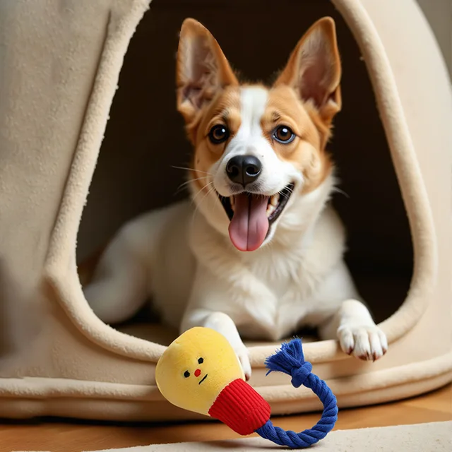 Cute Light Bulb Plush Dog Toy - Squeaky Pet Chew Toy Durable Soft Plush Toy for Cats Dogs Puppies Pet Supplies 4