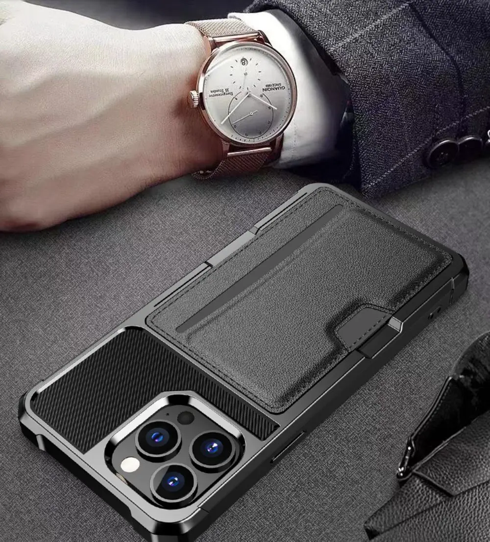 Leather Wallet Case for iPhone 16 15 14 13 12 11 Pro Max Plus Cover Magnetic for Car Bracket Soft Shockproof 16Pro Shell Fundas_voghion.com
