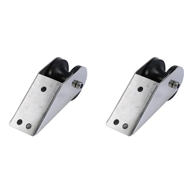 

2X Marine Stainless Steel Boat Bow Anchor Roller Bracket Rollers For Yacht(Black)