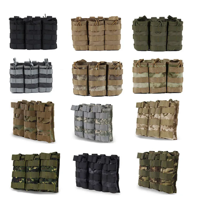 

Tactical Triple Molle Magazine Pouch AR M4 Military Airsoft Paintball Mag Holder Hunting Waist Bag Vest Pouches