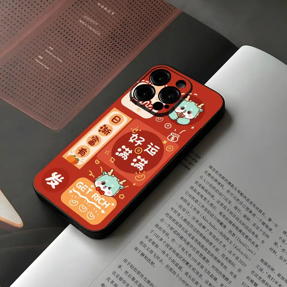 New Year 2024 Dragon Phone Case For Iphone 15 12 14 Se 2022 Pro Max 11 13 Xr X Xs Mini Plus Funda Shell Cover
