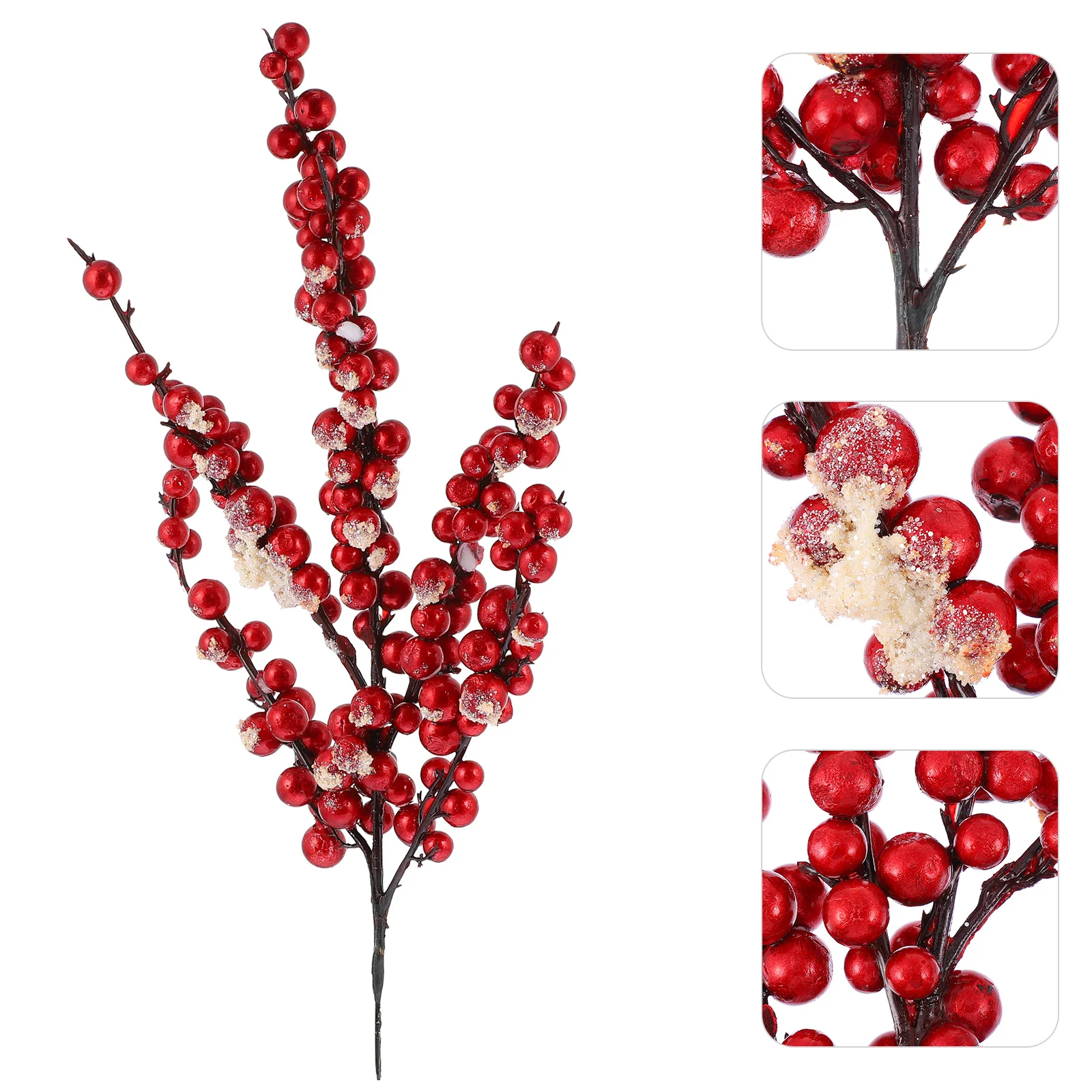 2 Pcs Christmas Decorations Tree Cuttings Evening Party Artificial Berries Spray Xmas Home Red Supplies