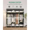 67 Inch Closet Wardrobe, Clothes Storage Organizer for Hanging Clothes with Cover, 4 Hanging rods, 9 Storage Shelves 2