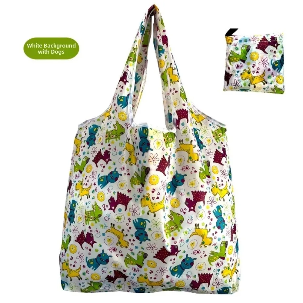 Eco-Friendly Large Folding Shopping Bag with Printed Design - Washable and Portable