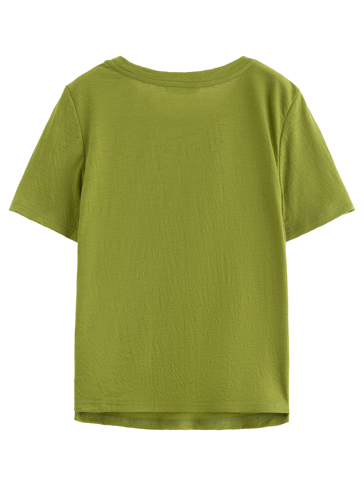 DUSHU المرأة الأخضر والرمادي المتناقضة اللون الطبقات قطعتين متماسكة تي شيرت ربيع 2026 جديد وصول موضة بلوزات طويلة الأكمام