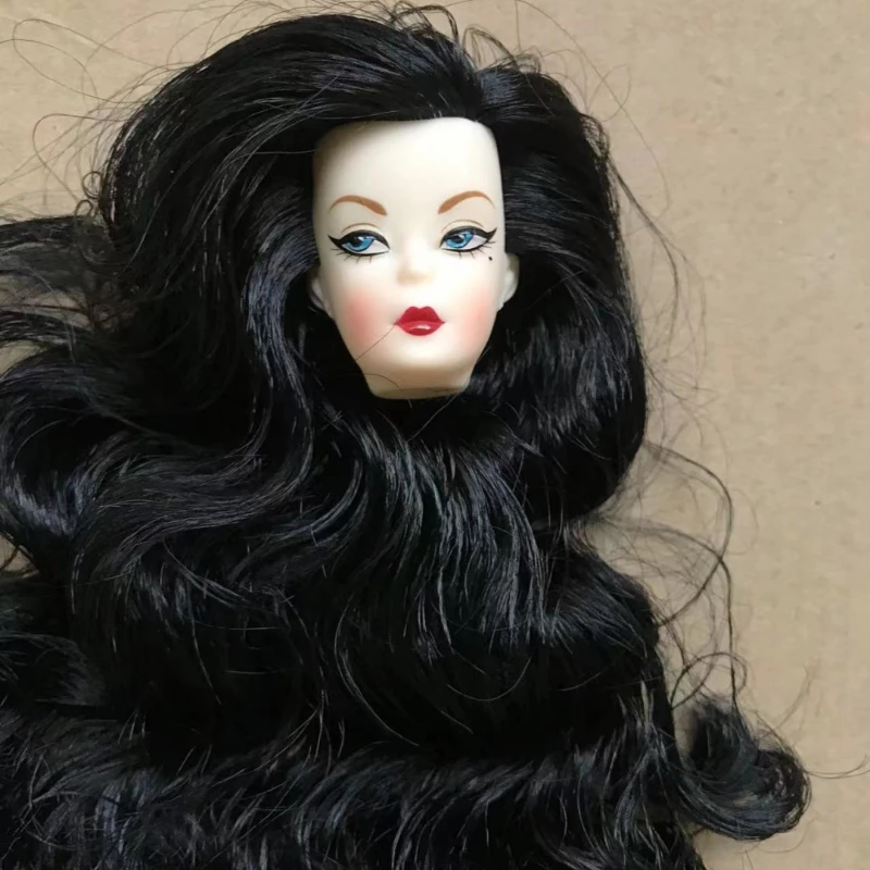 1 Pieces Head with Long Curl Hair 1/6 Doll Parts Girl Collection Gift Figures DIY Doll Accessories 3