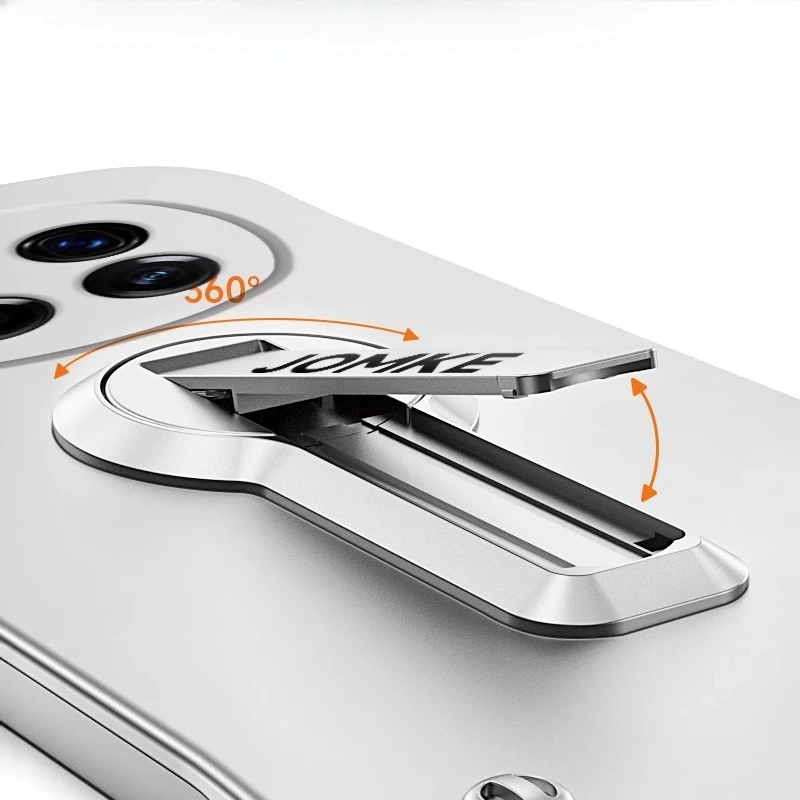 Frameless Metallic Shockproof Phone Case with Bracket and Bumper Design