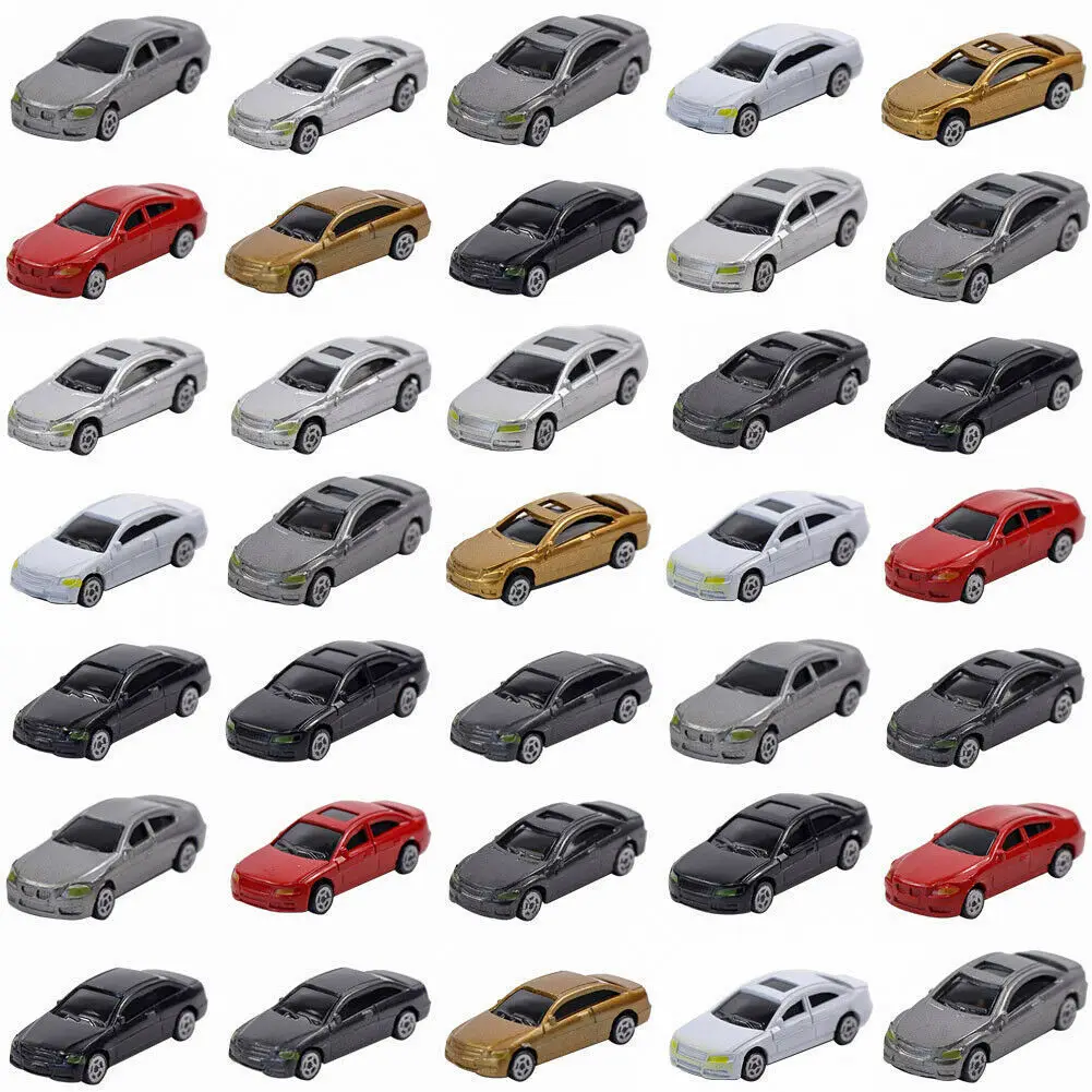 

Miniatrue Car Model Color Vehicle Scale 1:75 1:100 For Diy Building Sand Table Scene Materials Diorama Toy Kits 10Pcs/Lot