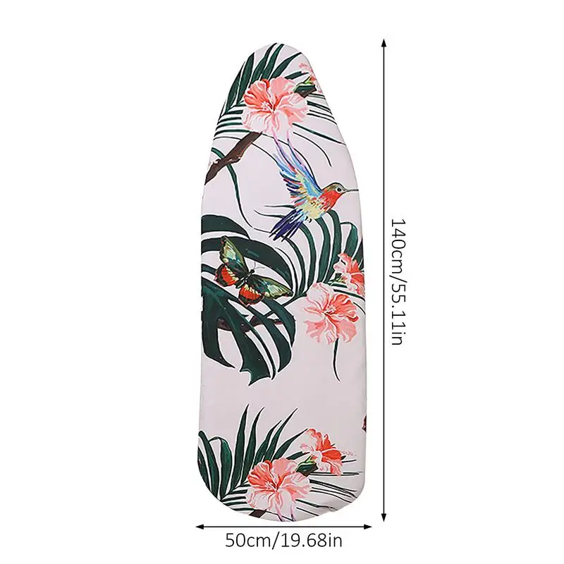 Flamingo Flowers Printed Ironing Board Cover 140x50 cm Washable Non Slip Heat Insulation