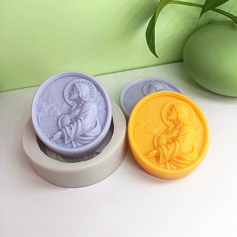 Soap Mold Handmade Soap-Making Tools Christian Mould for Wax Resin Epoxy Clay Plaster DIY Gift Table Decor