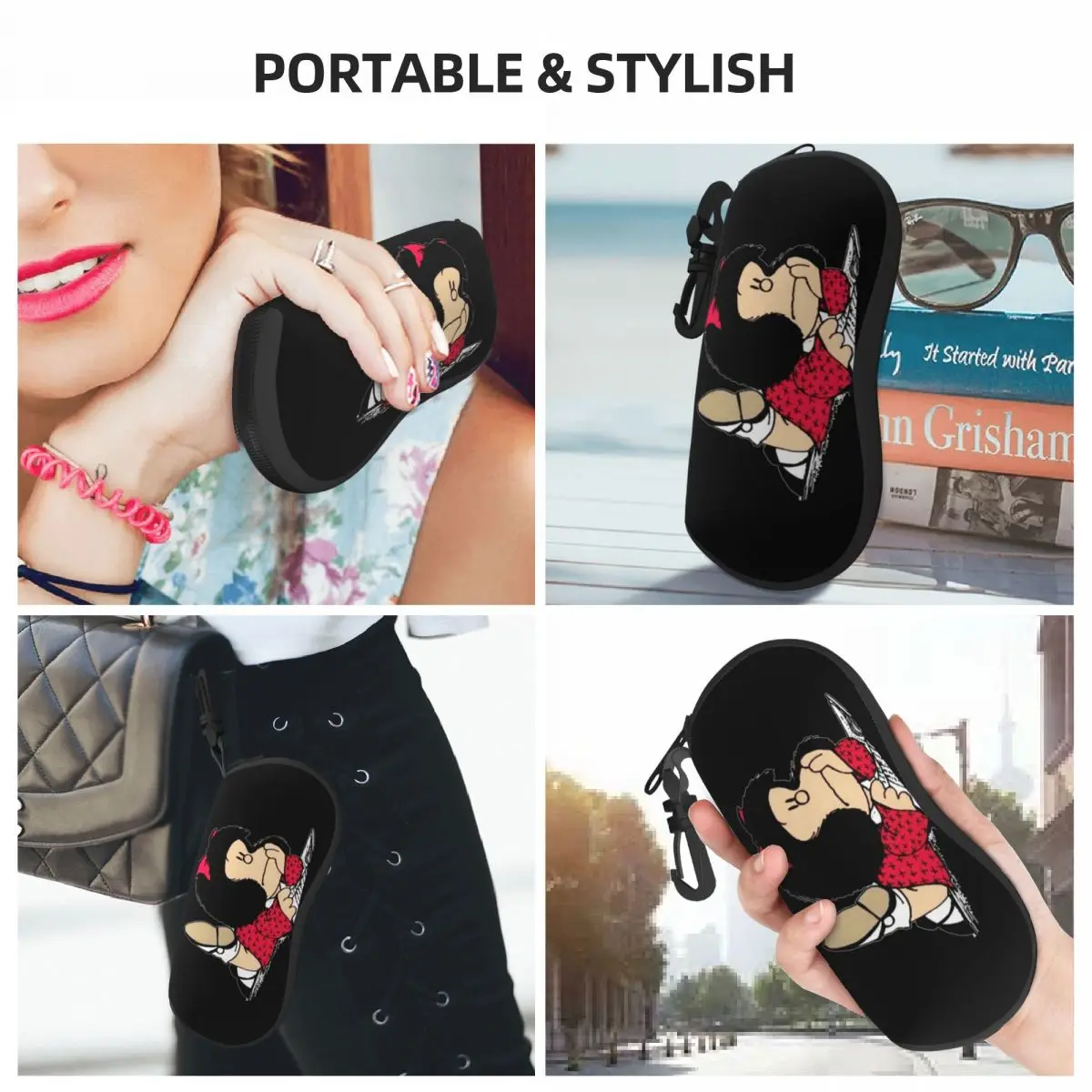 Cute Mafalda Shell Eyeglasses Protector Cases Cute Sunglass Case Argentine Cartoon Quino Comic Glasses Pouch