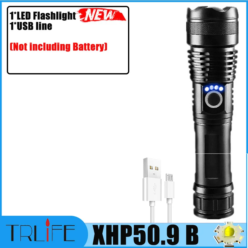 hunting torches 2000000LM Powerful LED Flashlight XHP199.2 Type-C USB Rechargeable Flash Light 5Modes Zoom Torch Tactial Flash Lantern Use 26650 bright star flashlights Flashlights