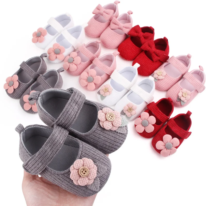 

0-18M Baby Girls Cotton Shoes Retro Spring Autumn Toddlers Prewalkers Cotton Shoes Infant Soft Bottom First Walkers