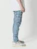 New Jeans Men Pants Wash Solid Color Multi Pockets Denim Mid Waist Cargo Jeans Plus Size Fahsion Casual Trousers Male Daily Wear 4