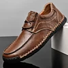 Retro Style Men Leather Casual Shoes Handmade Breathable Men's Loafers Fashion Man Walking Sneakers Simple Comfy Hiking Footwear 1