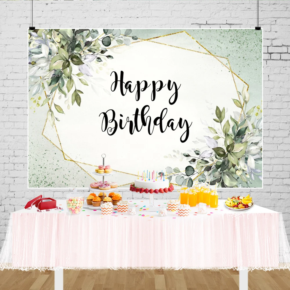 

Birthday Background Party Decoration Photography Flowers And Plants Poster Baby Shower Backdrop Photo Studio Photophone