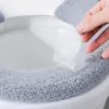 1 PCS Toilet Seat Cover Bathroom Soft Thicker Warmer with Snaps Fixed Stretchable Washable Fiber Cloth Toilet Seat Covers Pads 3