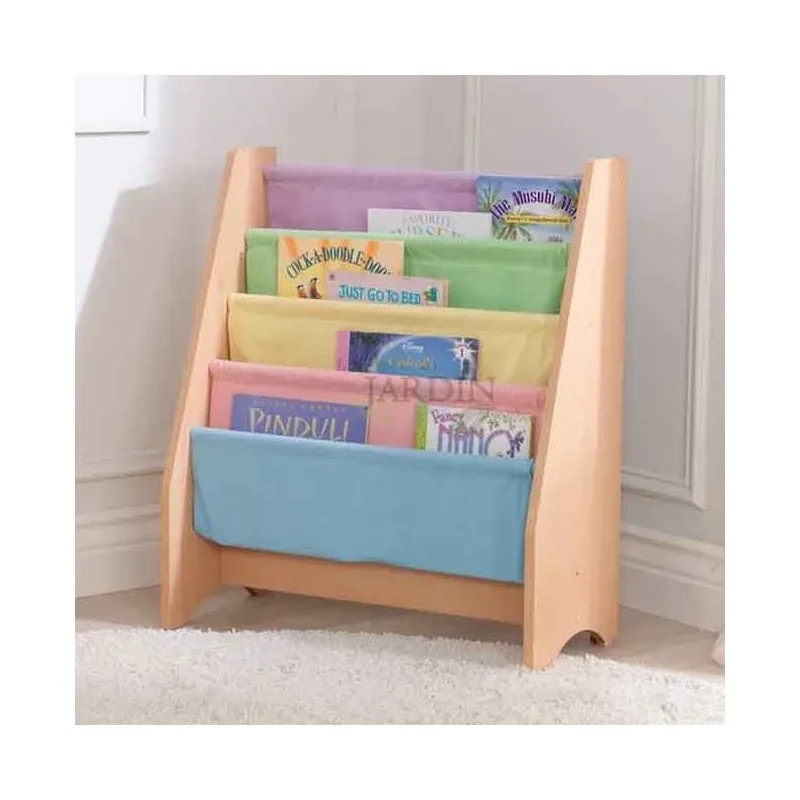 Bibliothèque en tissu pour enfants 61x30x71 cm KI et couleurs naturelles