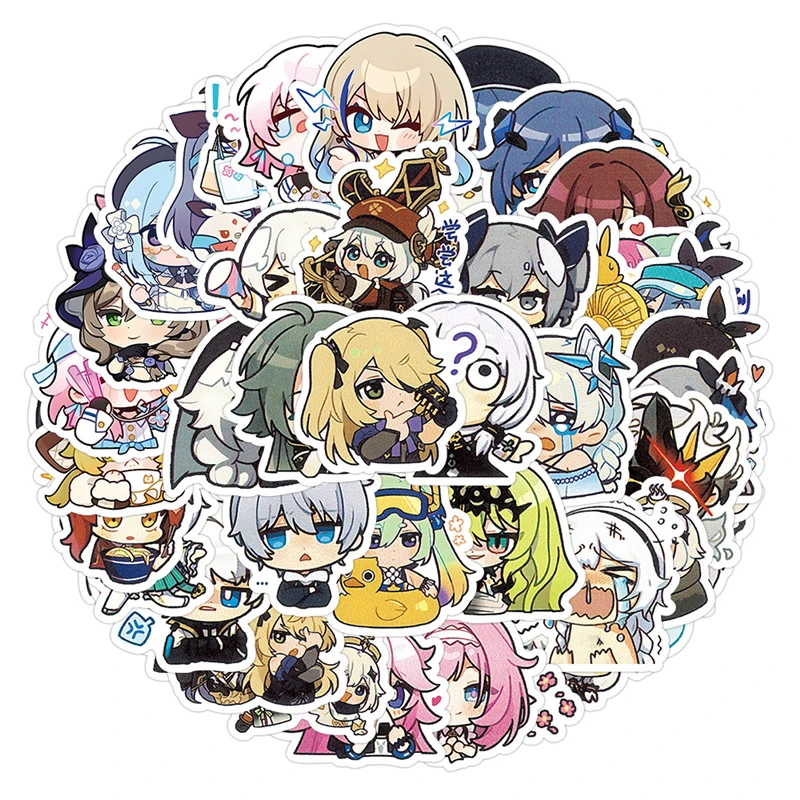 Cartoon Anime Kawaii Version Q Honkai Impact 3 Stickers for Laptop Suitcase Album Stationery Waterproof Decals Kids Toys Gifts game honkai impact 3rd elysia herrscher of human ego theme hooded jacket anime cosplay costumes couple s wear halloween coat top