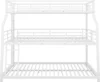 3 in 1 Triple Bed,Heavy Duty 3 Beds Bunk Bed with Guard Rails & 2 Ladders for Kids,Teens, Adults,White 3