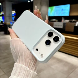Vibrant Fluorescent Silicone Phone Case with Matte Finish and Button Protection - iPhone 17 Pro (Sky Blue)