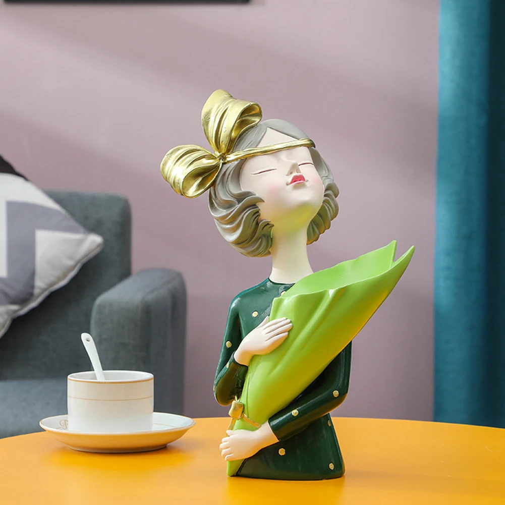 

Креативная Статуэтка девочки, ваза, украшения из смолы, домашний декор, статуэтка, аксессуары, подарок, для спальни, настольного магазина, украшение для окна
