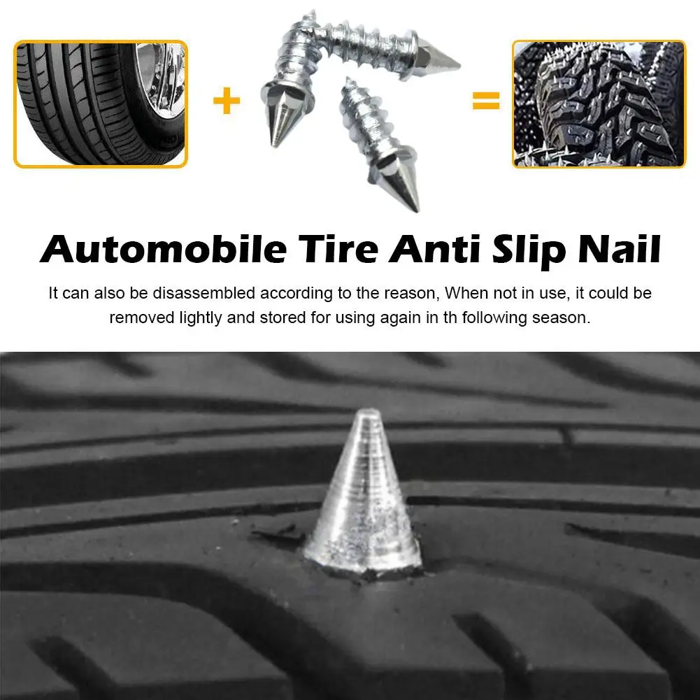 Winter Tire Spikes 50pcs For Auto Car Motorcycle SUV ATV Truck