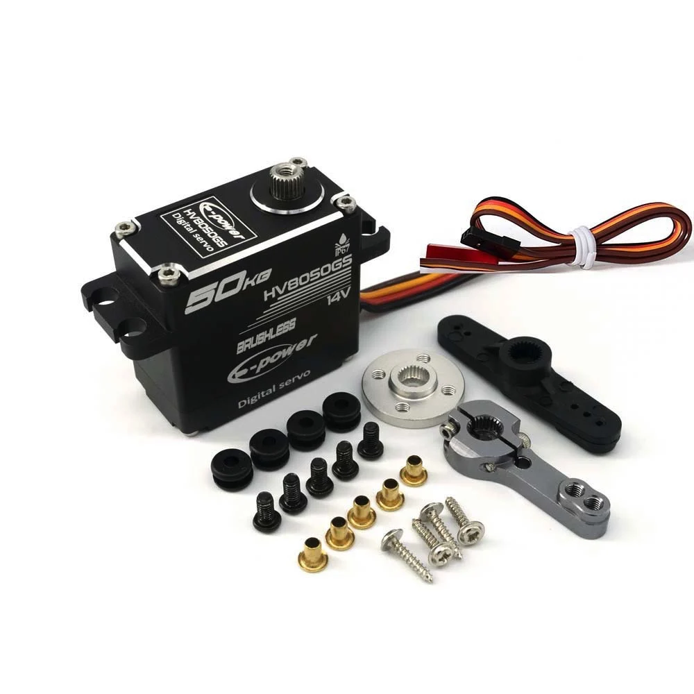 

50KG Servo E-Power Waterproof BLS-HV8050GS 180°/270°/360° Aluminum Digital 14V HV Brushless for 1/5 RC Car Truck Boat