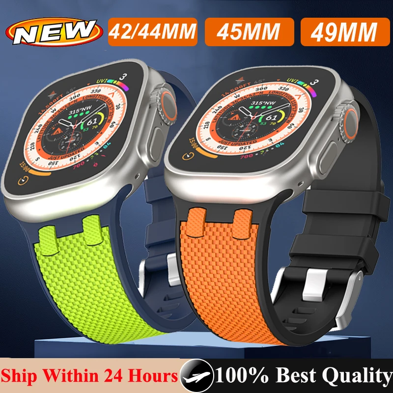 Cinturino In Silicone Morbido Per Apple Watch Ultra 2 Band 49Mm Se 2 Bracciale Da Polso Correa Per Cinturino Apple Watch 9 8 7 44Mm 45Mm 42Mm