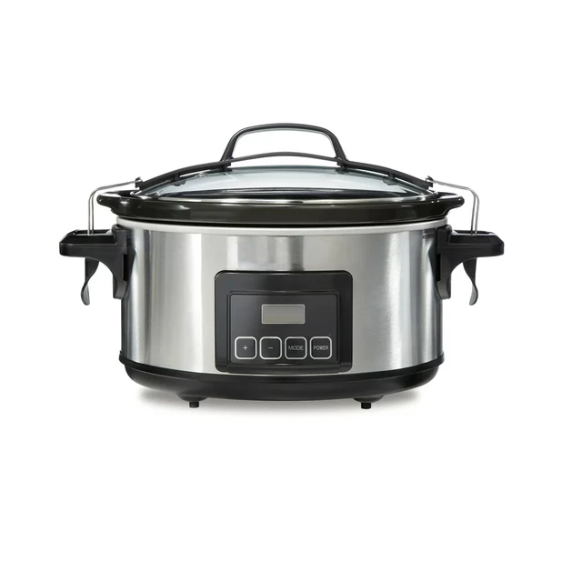 Slow Cooker, Extra Large 10 Quart, Stay or Go Portable with Lid Lock, Dishwasher Safe Crock - Black