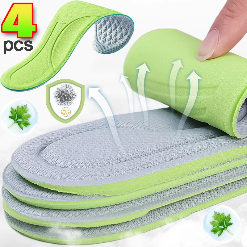 

Nano Antibacterial Sports Insoles Sneakers Shoe Pads Memory Foam Orthopedic Insole Breathe Deodorant Sweat Absorption Running