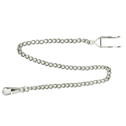 Vintage Style Thick Metal Chain Fashion Pocket Watch Fob (Silver)
