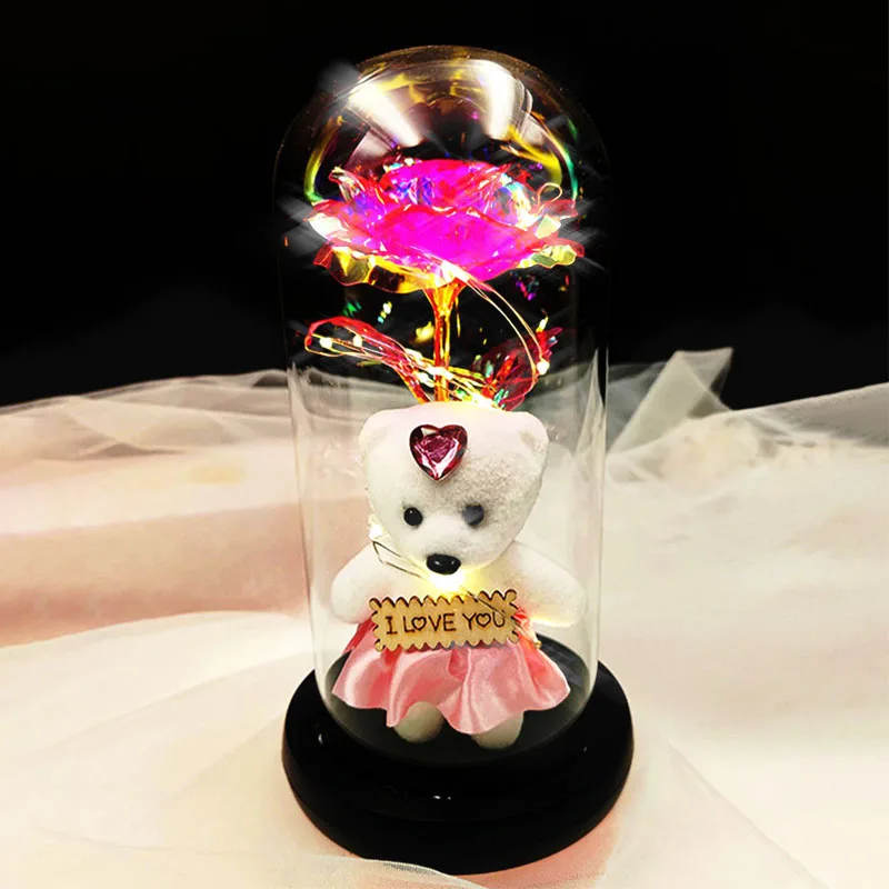 Romantische LED-Rosen schmetterlings lampe in Glaskuppel-perfekte Wohnkultur und Geschenk für Hochzeiten, Geburtstage, Valentinstag und Motte – Detail 4