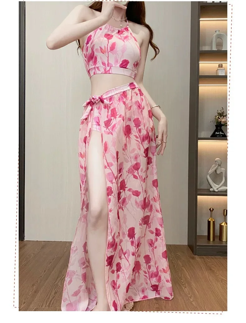 Sexy Womens 3 Piece Separate Bikini Set Hot Spring Vacation Influencer Style New Swimwear for Women Summer Beach Resort Swimsuit