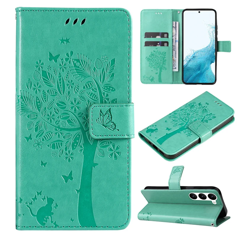 Niedliche Flip-Leder-Handyhülle für Samsung Galaxy S23 S21 FE S22 Plus Ultra magnetische Brieftasche Rückseite mit Kartensteckplatz_voghion.com