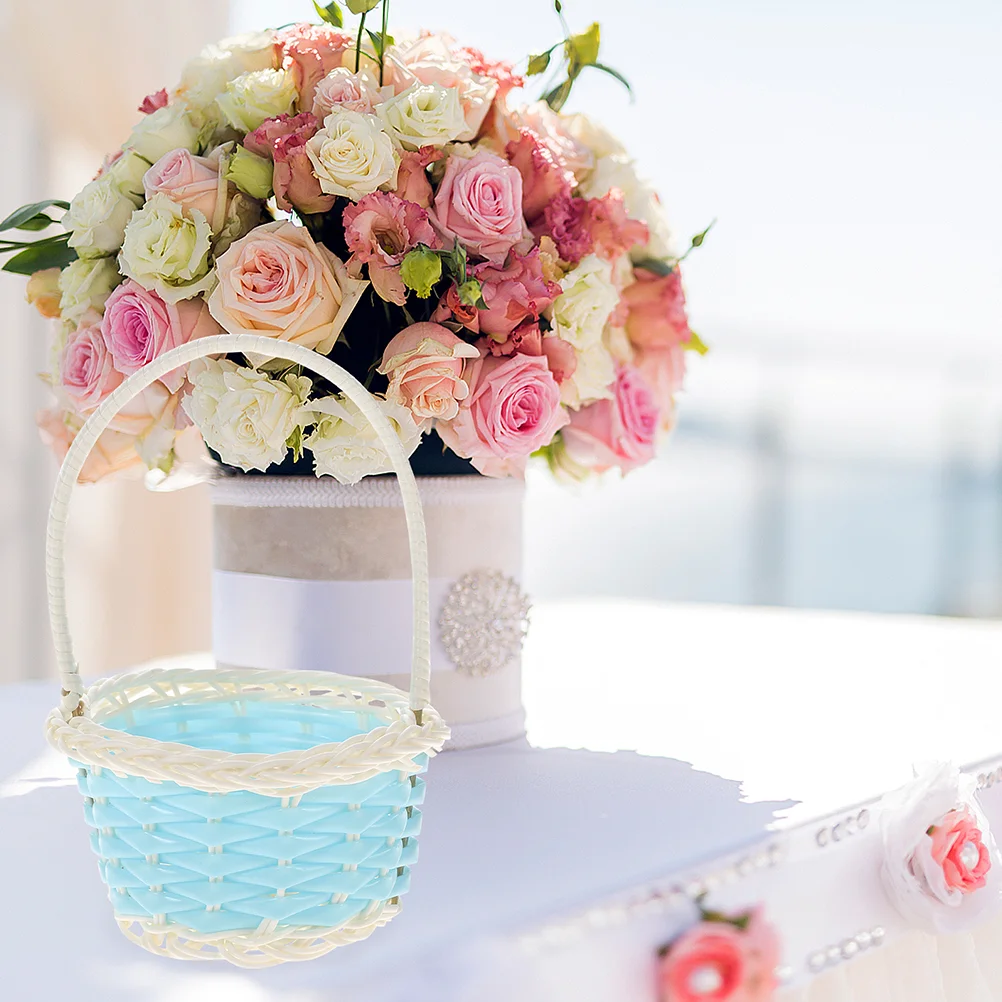 

Woven Mini Picnic Baskets Handheld Small Flower Basket Candy Tiny Favors Storage Basket Party Decoration